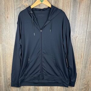 Barbell Apparel Full Zip Hoodie Performance Athletic Sweatshirt Mens XL Black